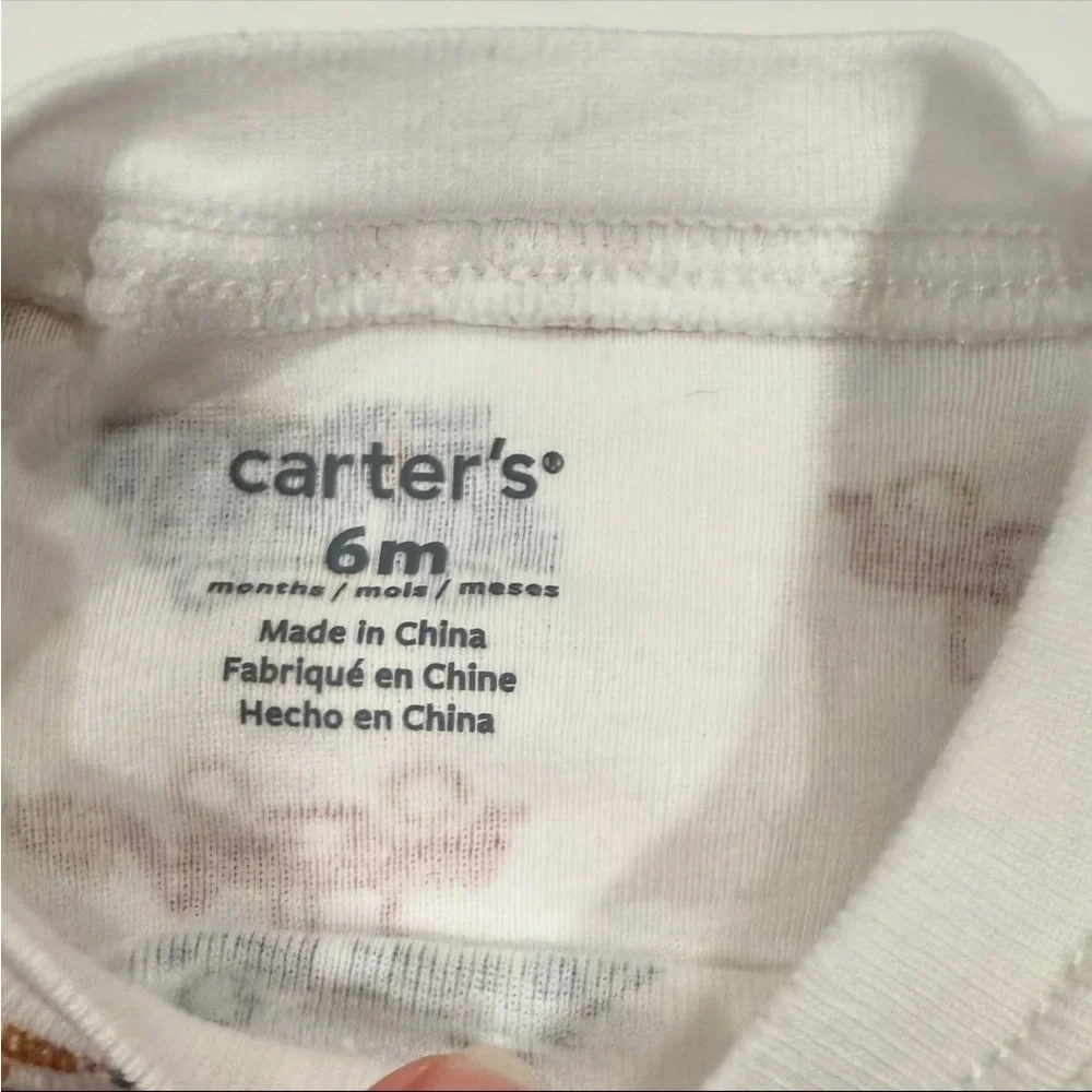 Carter’s Boys 3-6 month long sleeve truck shirt and gray sweatpants Construction